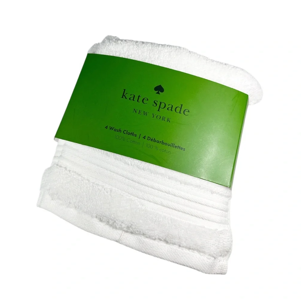 NEW Kate Spade WHITE WASH CLOTHS SET/4